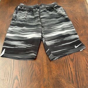 Nike Men's Black and Gray Striped Shorts